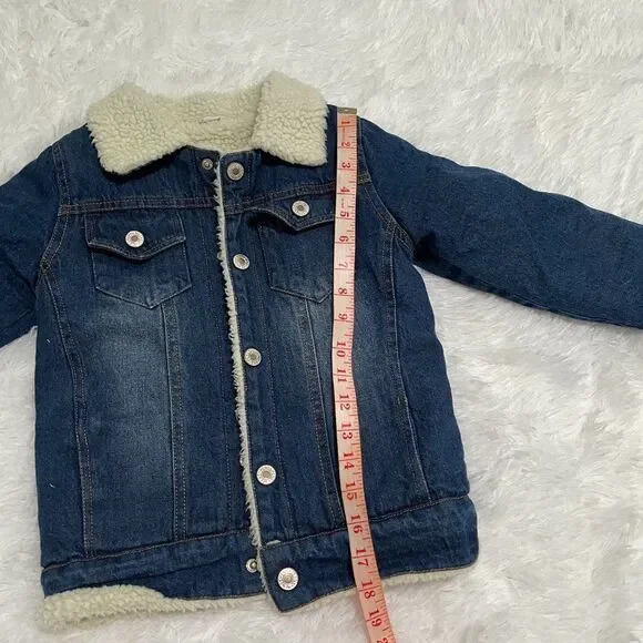 Unisex Kids BetterIn Denim Sherpa Jacket in Dark Denim Size Extra Extra Large - Picture 5 of 9